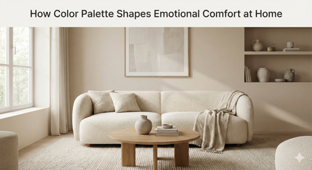 Discover how color palettes shape emotional comfort at home through soft neutrals, cohesive tones and calming design choices.