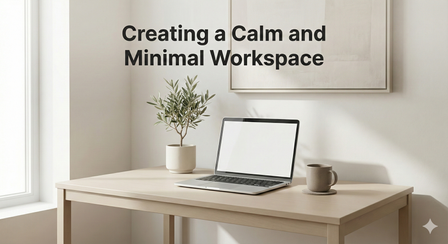 Discover how to create a calm and minimal workspace using thoughtful design, soft colors and intentional organization that boosts focus and productivity.