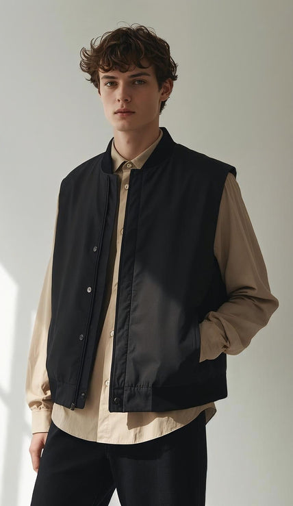 Modern, minimal jackets and vests crafted for everyday function and streetwear style. Durable fabrics, clean lines, and versatile silhouettes designed for layering and comfort.