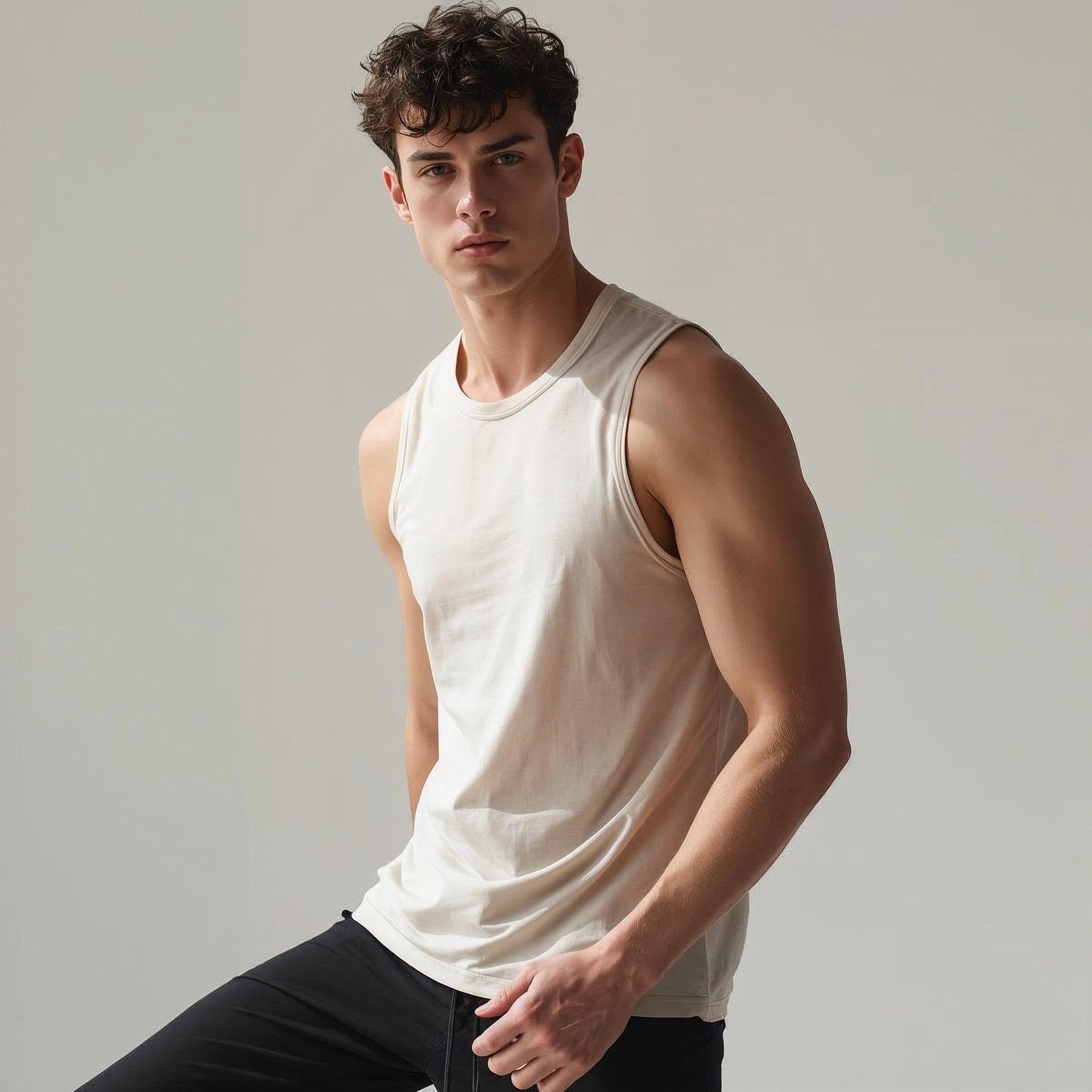 Explore minimal men’s tank tops with breathable fabrics and clean silhouettes. Perfect for activewear, streetwear, and everyday layering.