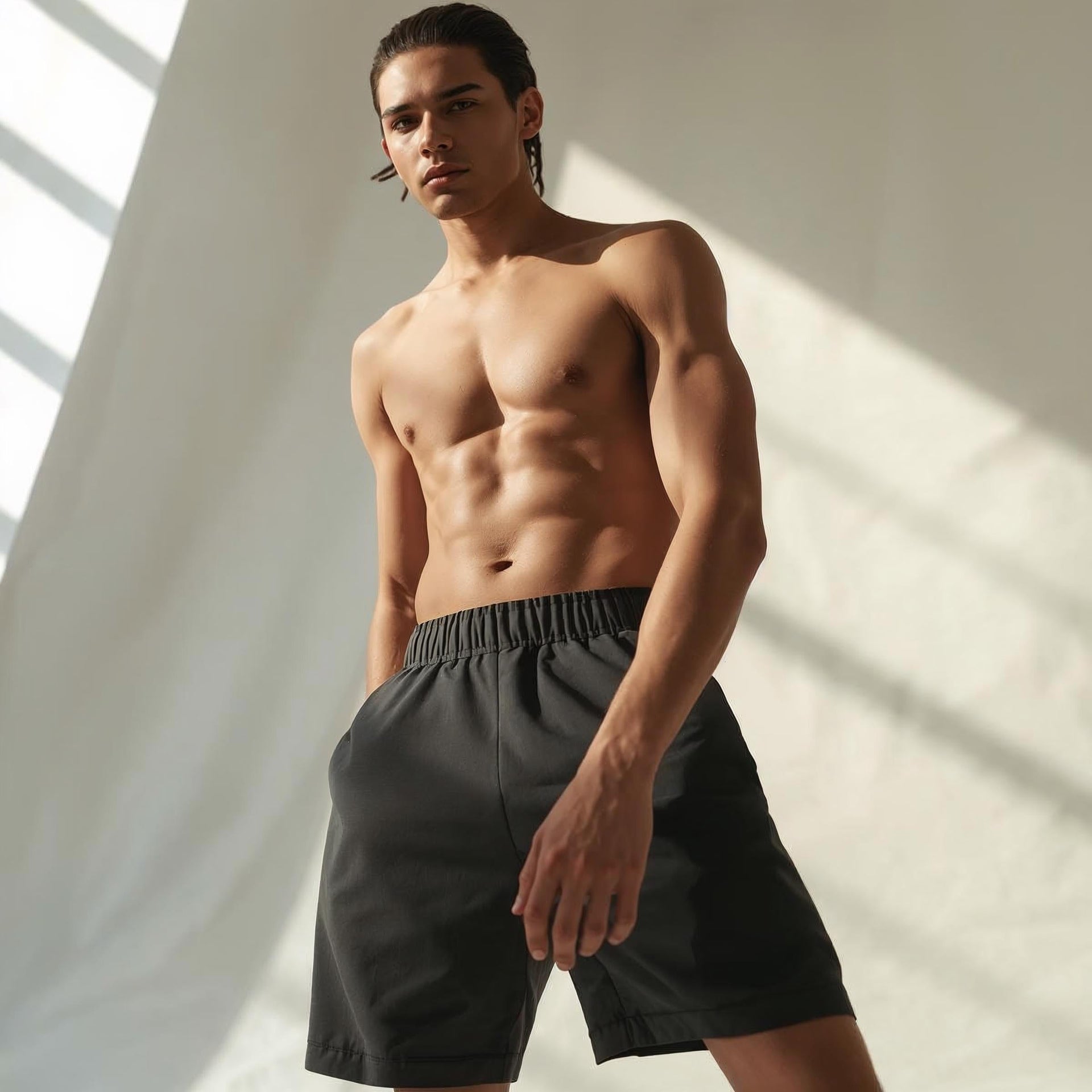 Discover minimal men’s shorts with soft breathable fabrics and clean fits. Designed for streetwear, training, and everyday comfort.