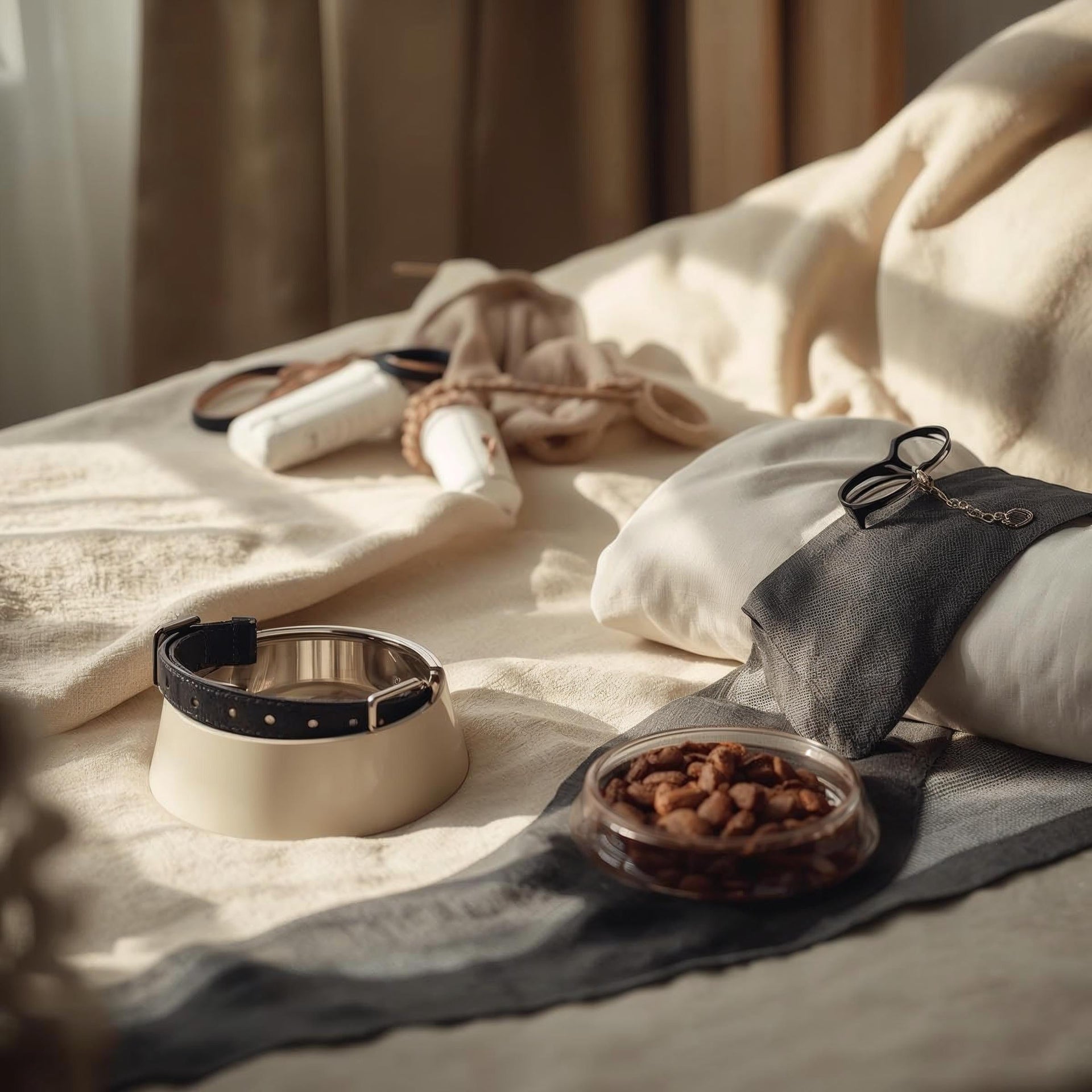 Explore minimal pet essentials including collars, beds, bowls and bandanas. Modern designs crafted for comfort, style, and everyday living.