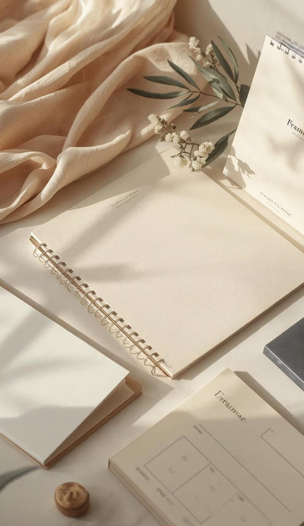 Explore minimal printed goods including journals, planners, calendars, postcards, and business cards. Designed for creativity, gifting, and daily organization.