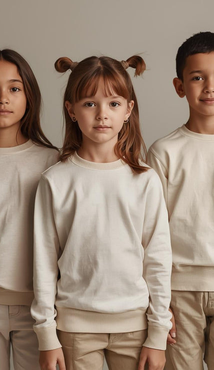 Minimal, modern long sleeve tops for kids, baby, and toddler designed to be personalized. Soft premium feel, gentle fits, and everyday comfort.