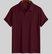 Nameria Men's Lapel Rhombic Knit Short Sleeve Polo