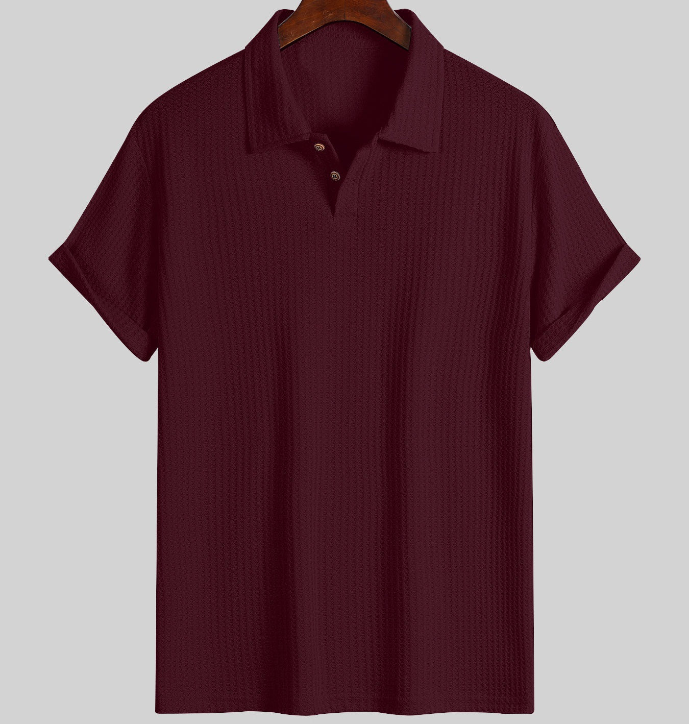 Nameria Men's Lapel Rhombic Knit Short Sleeve Polo