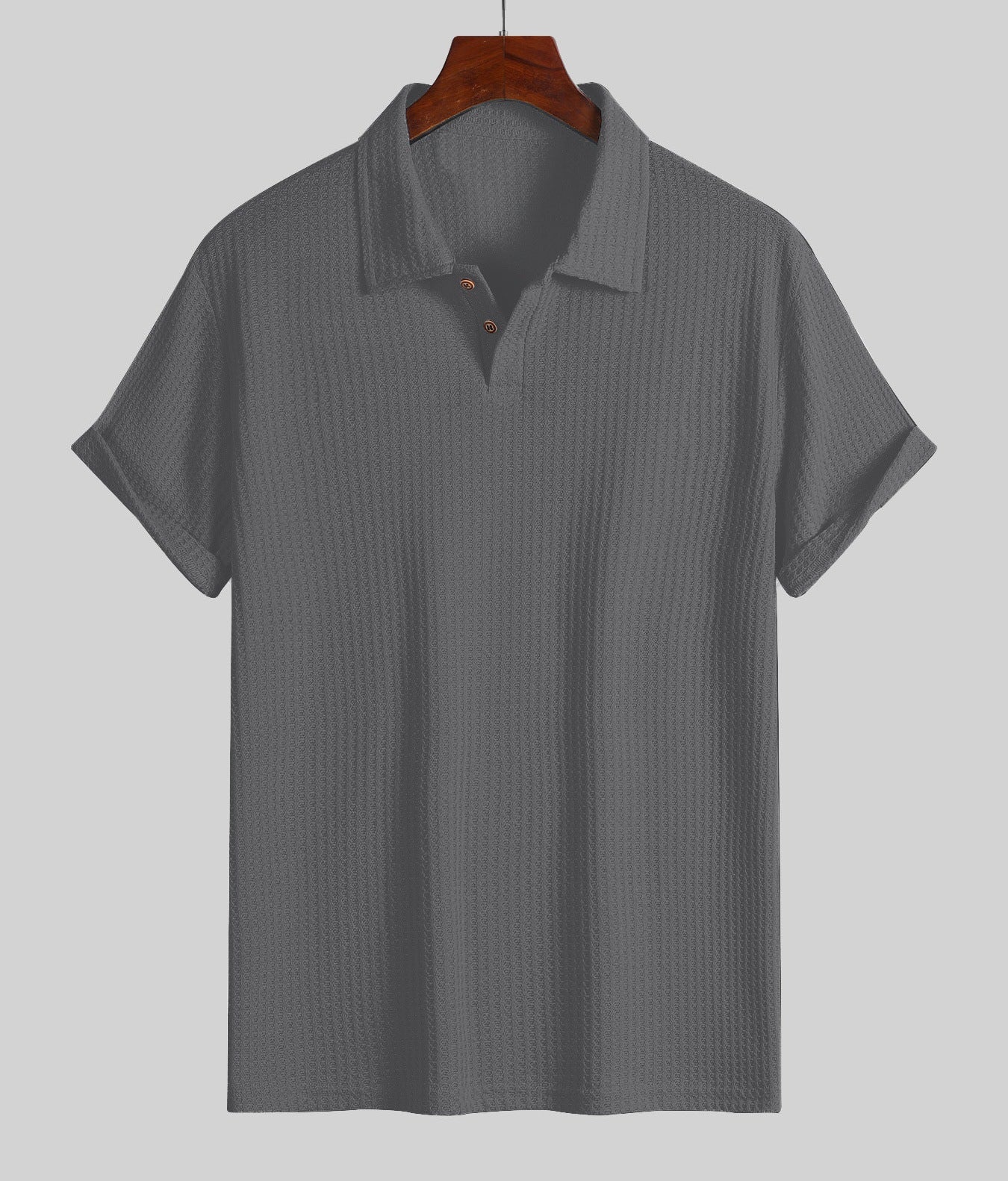 Nameria Men's Lapel Rhombic Knit Short Sleeve Polo