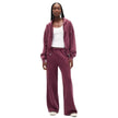 Nameria Womens Hooded Zip Top and Pants Set Wine Red