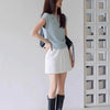 Nameria Ice Silk Right Shoulder Short Sleeve Polo Shirt