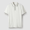 Nameria Mens Slim Fit Half Zip Polo Short Sleeve Cotton Blend