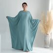 Nameria Womens Bat Sleeve Long Dress With Belt Crewneck