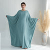 Nameria Womens Bat Sleeve Long Dress With Belt Crewneck