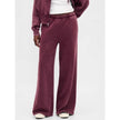 Nameria Womens Hooded Zip Top and Pants Set Wine Red
