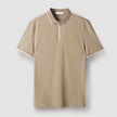 Nameria Mens Slim Fit Half Zip Polo Short Sleeve Cotton Blend