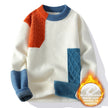 Nameria Round Neck Fleece Knit Sweater Ribbed Hem