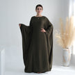 Nameria Womens Bat Sleeve Long Dress With Belt Crewneck
