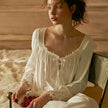 Nameria Womens Long Sleeve French Style Cotton Nightgown