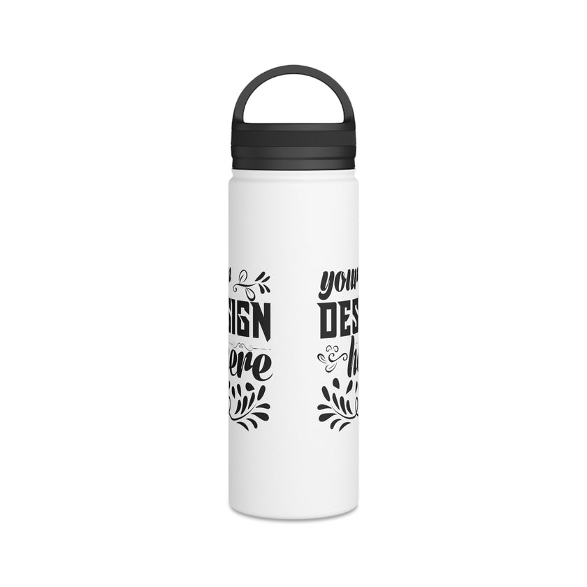 Customizable Stainless Steel Water Bottle with Handle Lid in Three Sizes