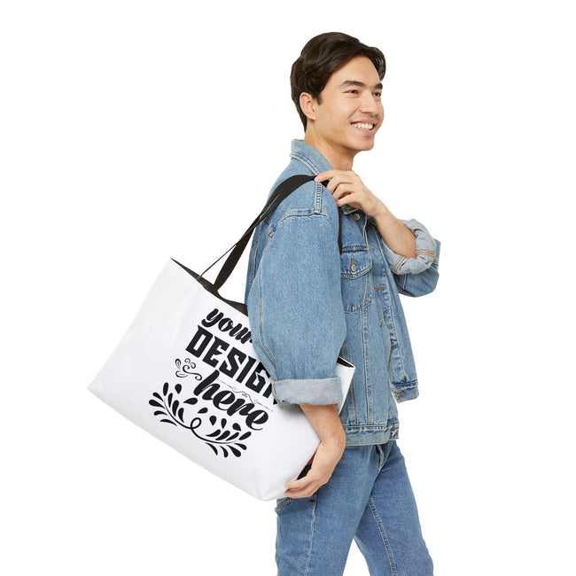 Customizable Spun Polyester Weekender Tote Bag With Lined Interior