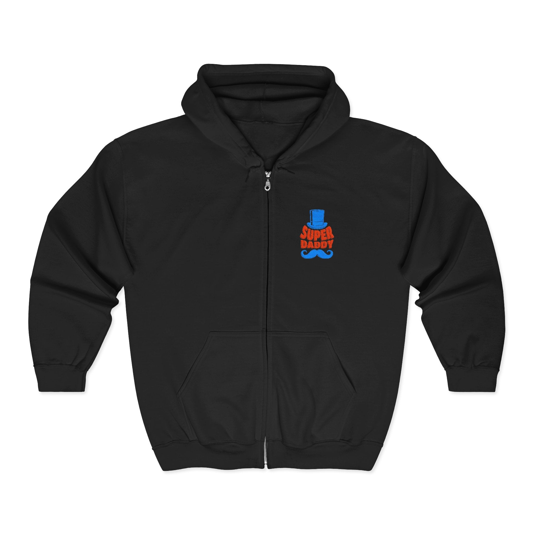 Gildan 18600 Unisex Full Zip Hoodie | Super Daddy Embroidery