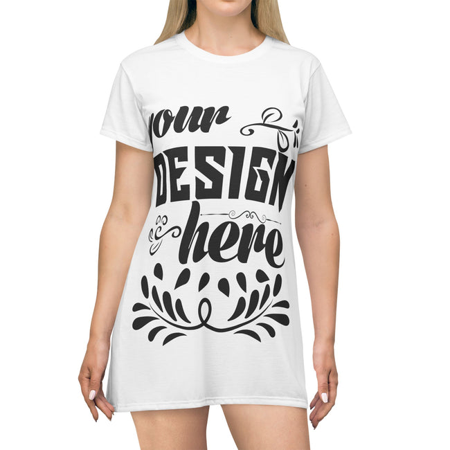 Customizable T-Shirt Dress AOP Lightweight Polyester Everyday Fit