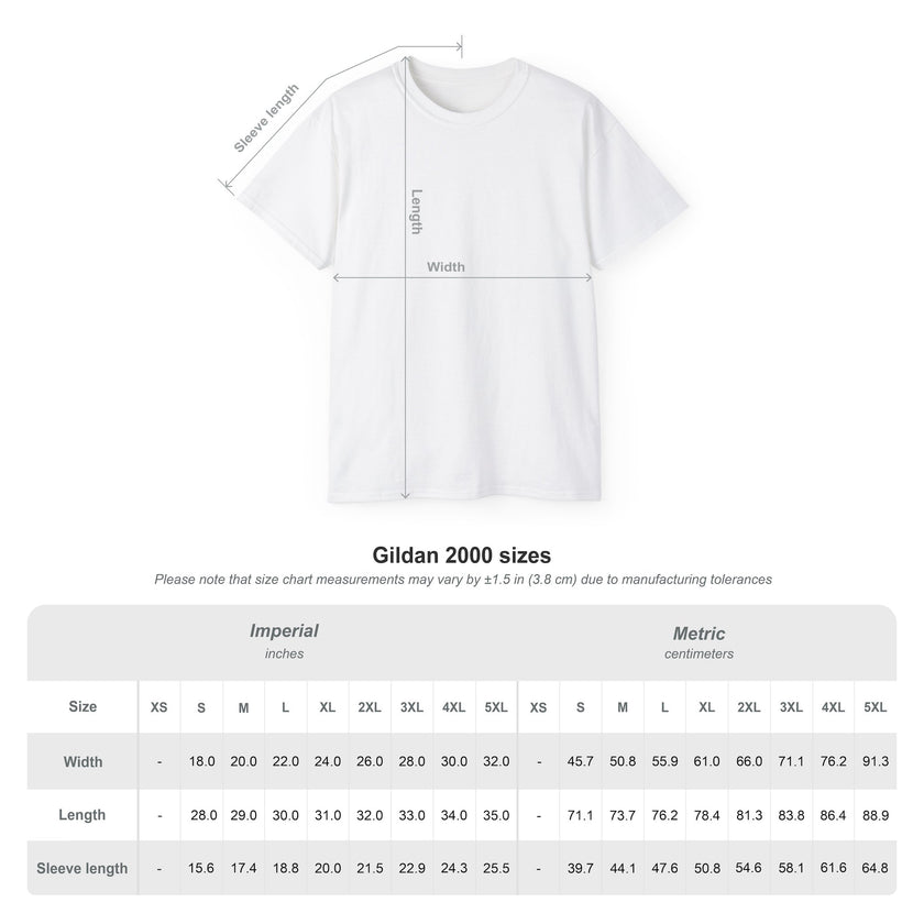Customizable Gildan 2000 Unisex Ultra Cotton Crew Neck T-Shirt