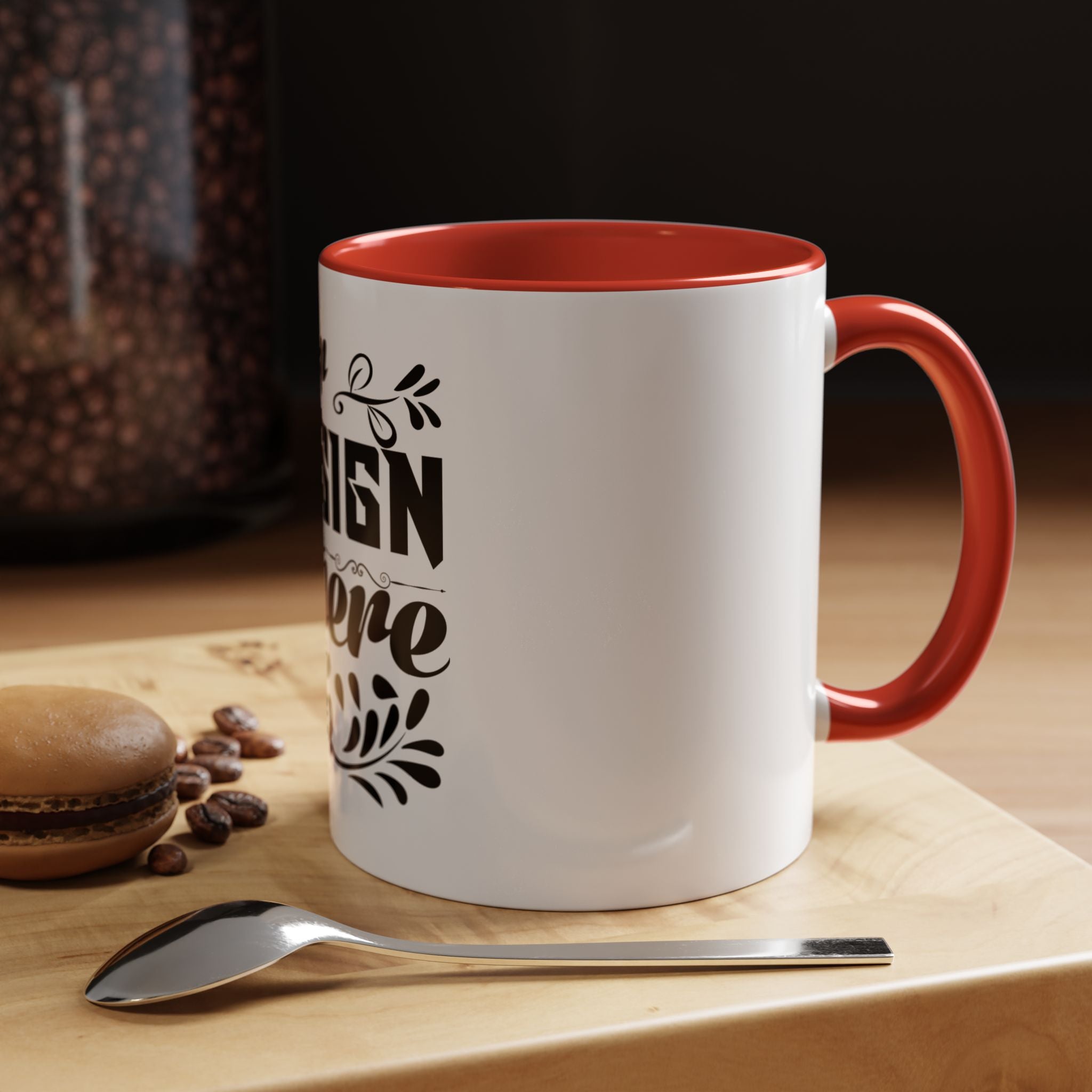 Customizable Accent Coffee Mug 11oz and 15oz Colored Interior Handle
