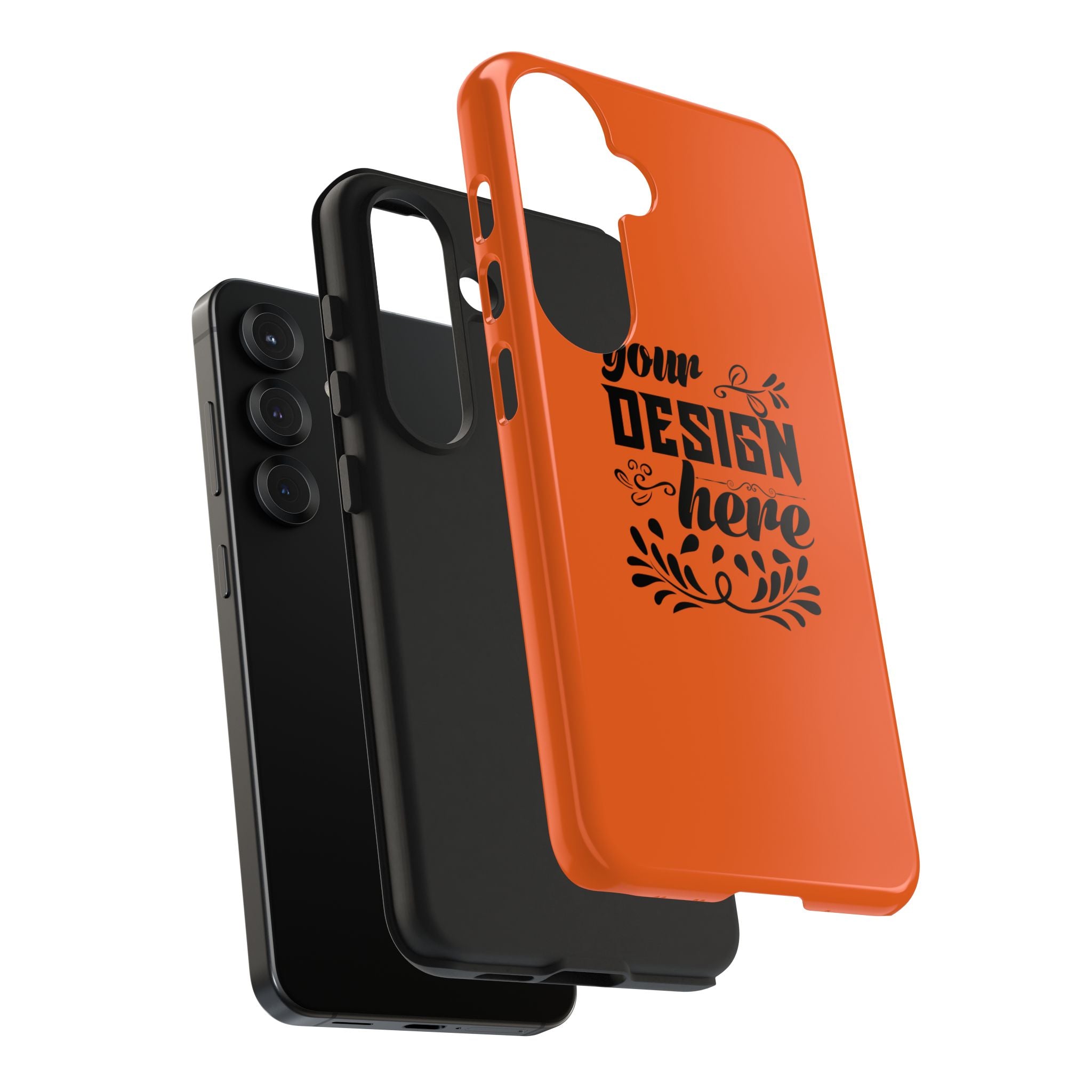 Customizable Tough Phone Case Glossy Dual Layer Wireless Charging