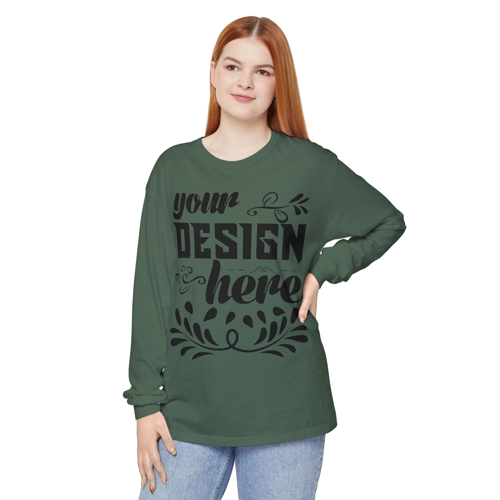 Customizable Comfort Colors 6014 Unisex Garment Dyed Long Sleeve T Shirt