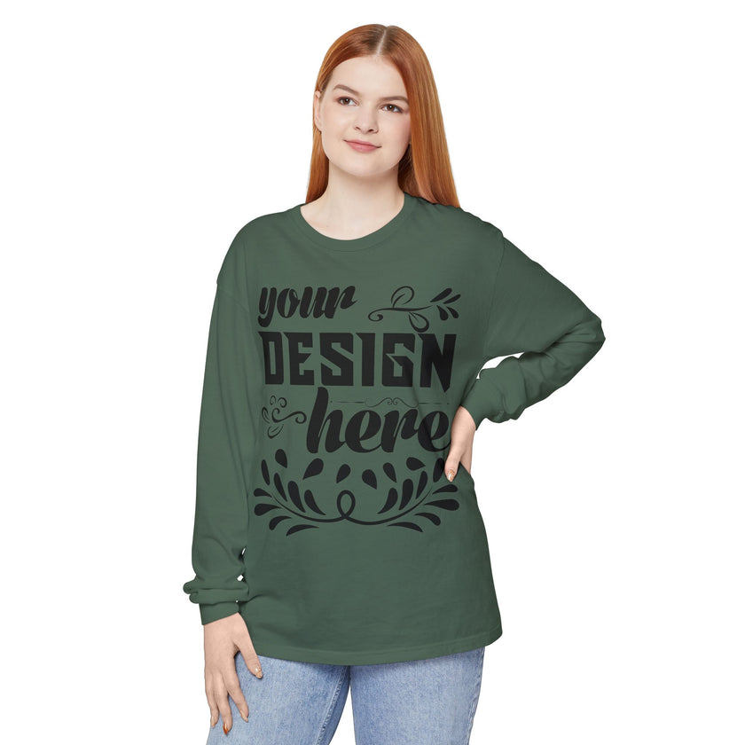 Customizable Comfort Colors 6014 Unisex Garment Dyed Long Sleeve T Shirt