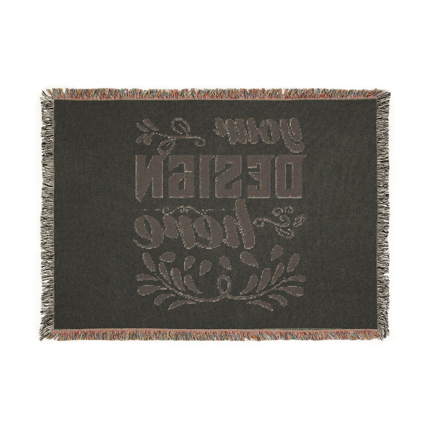 Customizable Woven Cotton Blanket Throw with Fringed Edges 3 Sizes