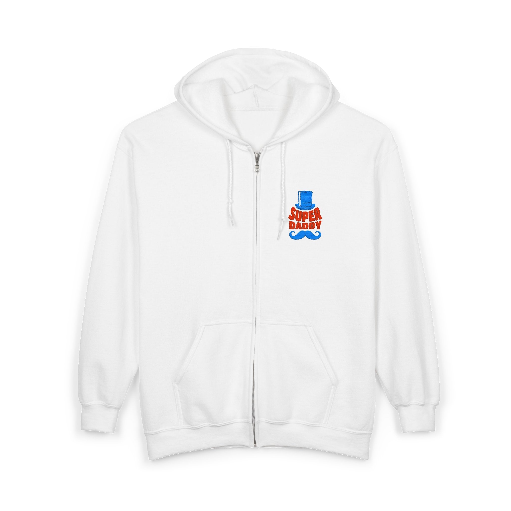 Gildan 18600 Unisex Full Zip Hoodie | Super Daddy Embroidery