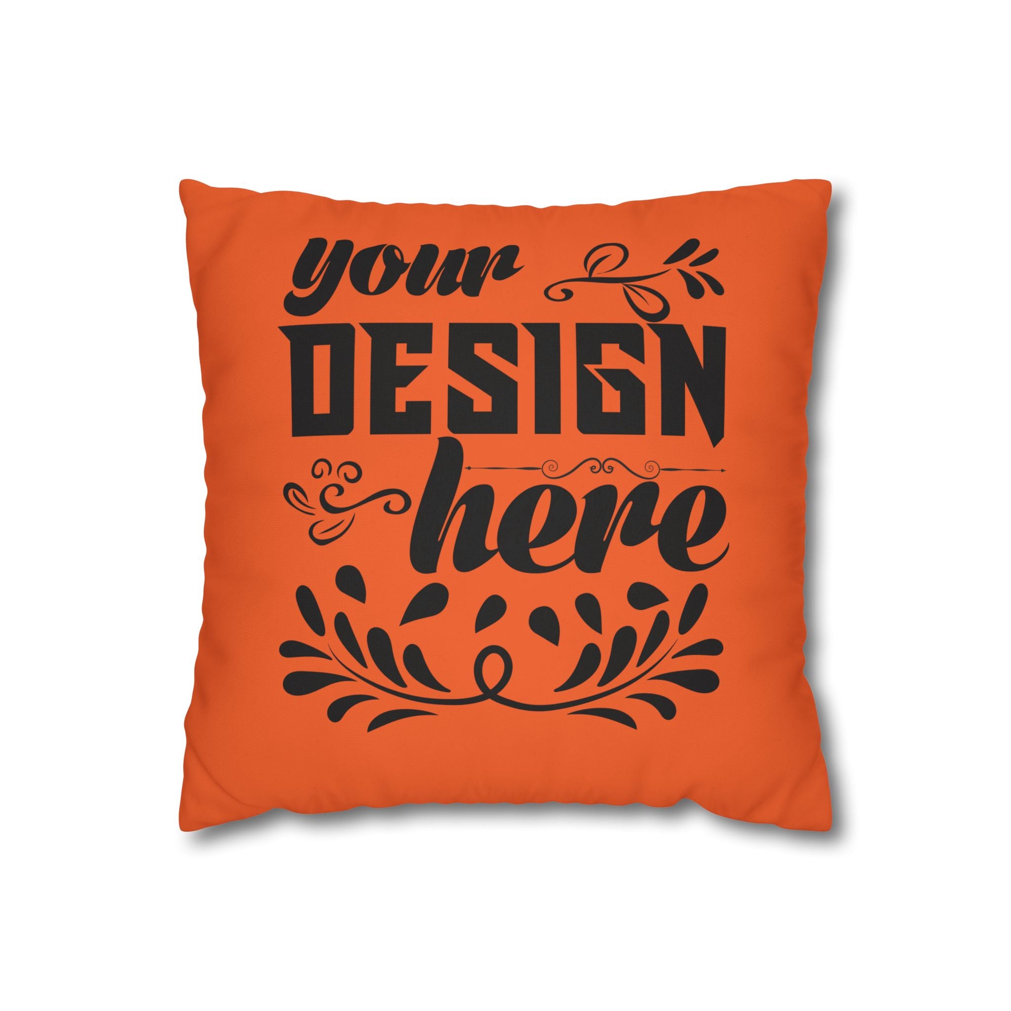 Customizable Square Poly Canvas Pillowcase with Concealed Zipper Closure
