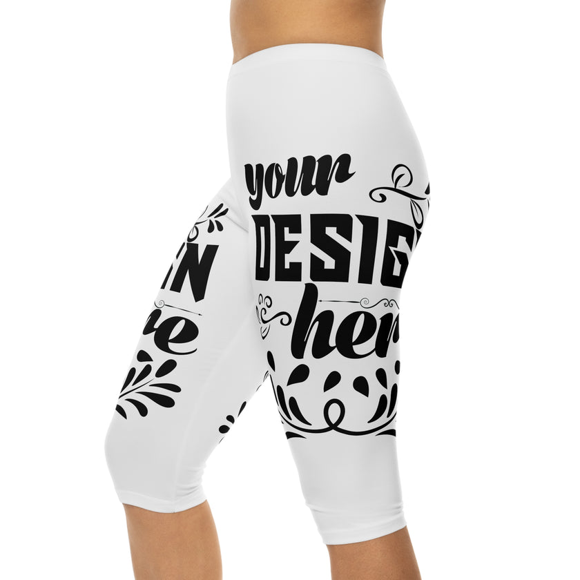 Customizable Women’s Moisture-Wicking Capri Leggings AOP Skinny Fit