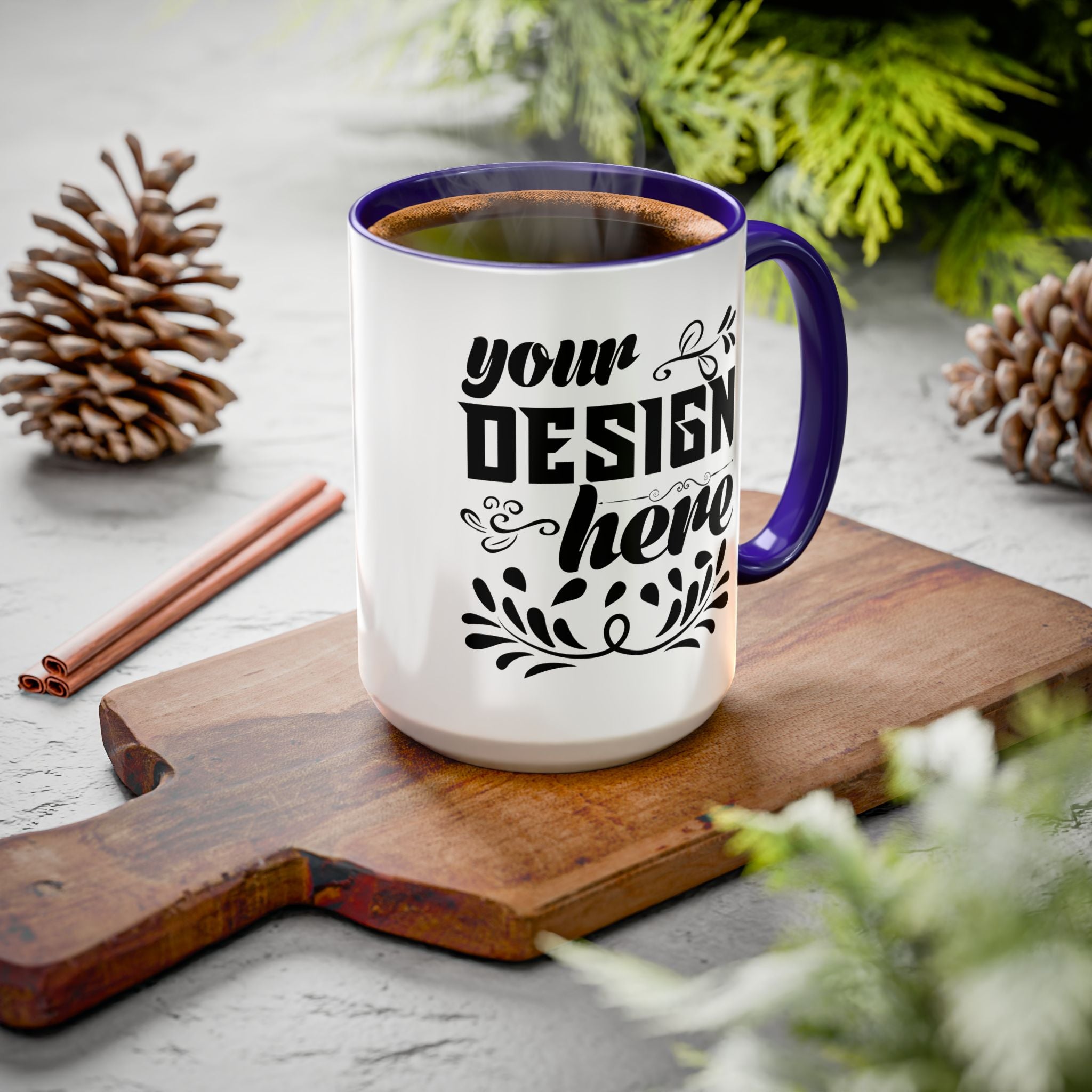 Customizable Glossy Ceramic Accent Mug 11oz and 15oz