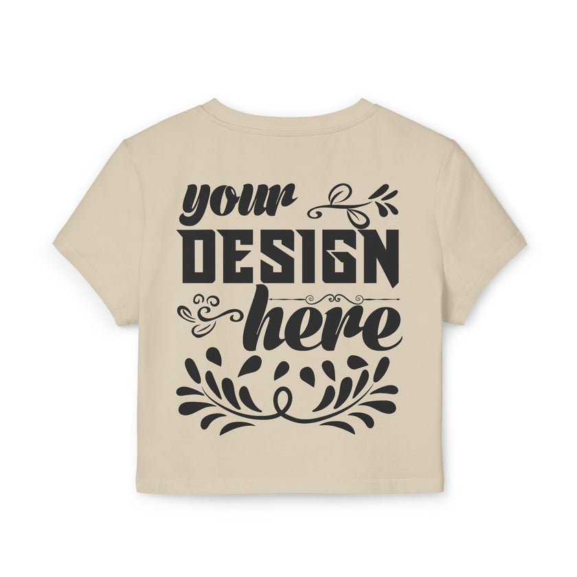 Customizable Womens Baby Tee Organic Cotton Slim Fit T Shirt