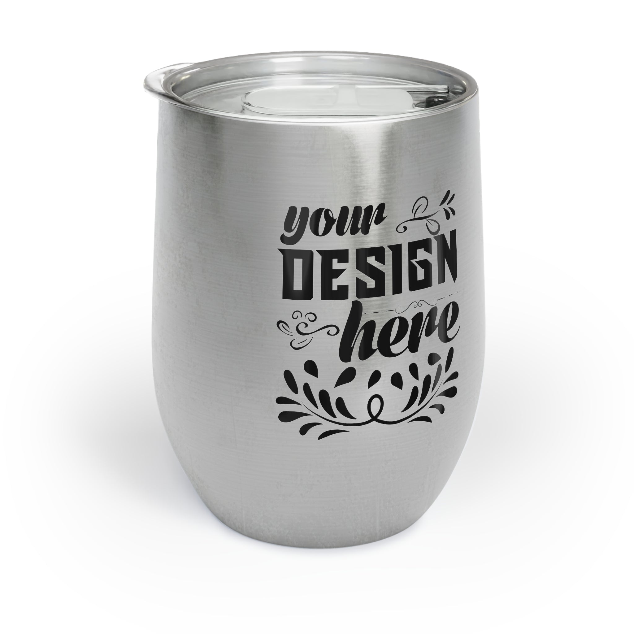 Customizable 12oz Vacuum Insulated Stainless Steel Wine Tumbler with Lid