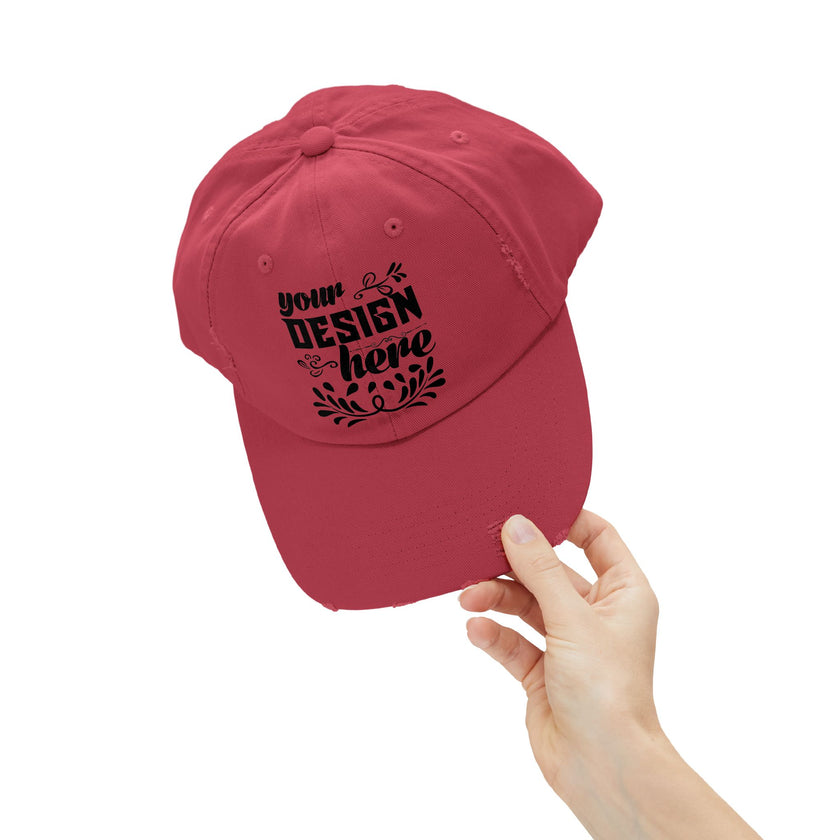Customizable District DT600 Distressed Cotton Cap for Personalized Style