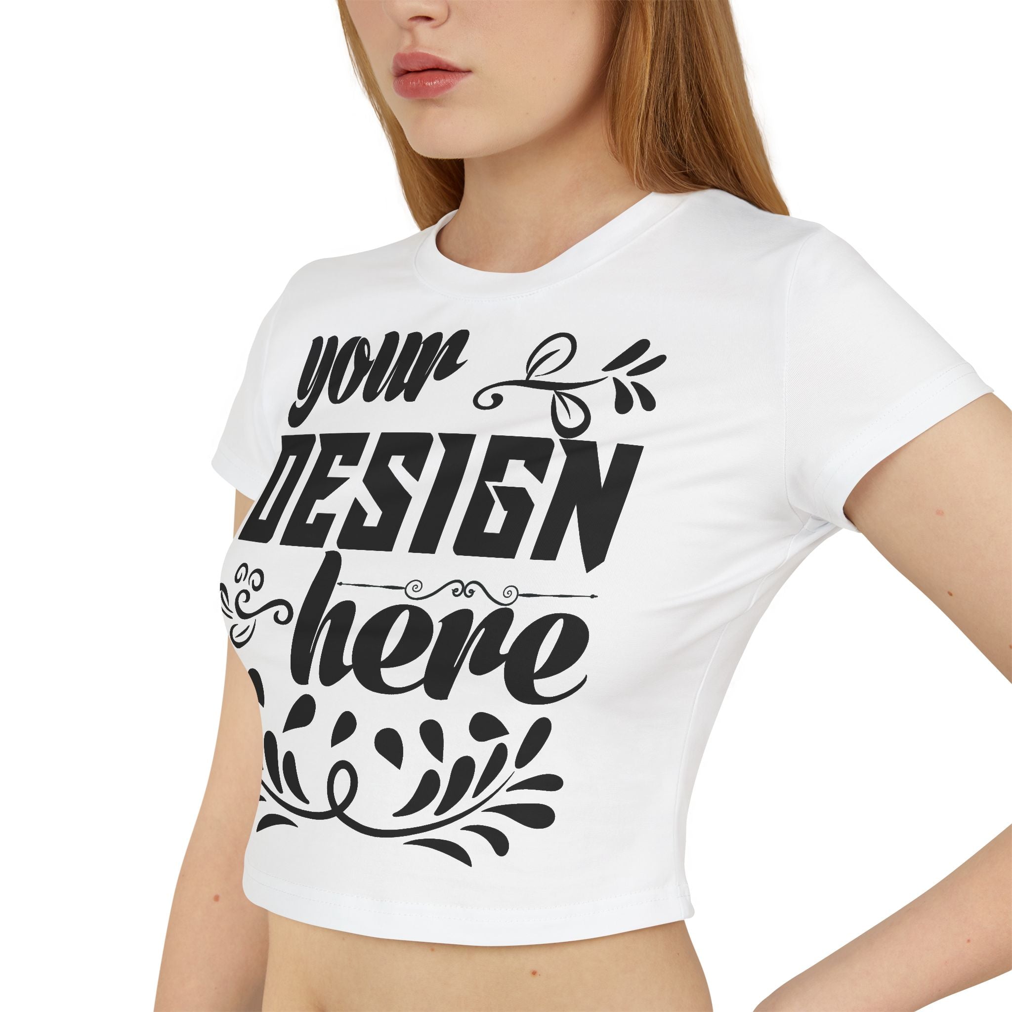 Customizable Womens Baby Tee Organic Cotton Slim Fit T Shirt