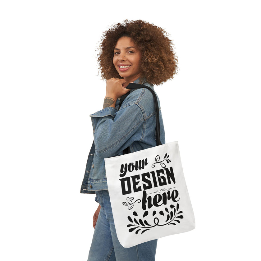 Customizable Canvas Tote Bag With 5 Color Strap Options All Over Print
