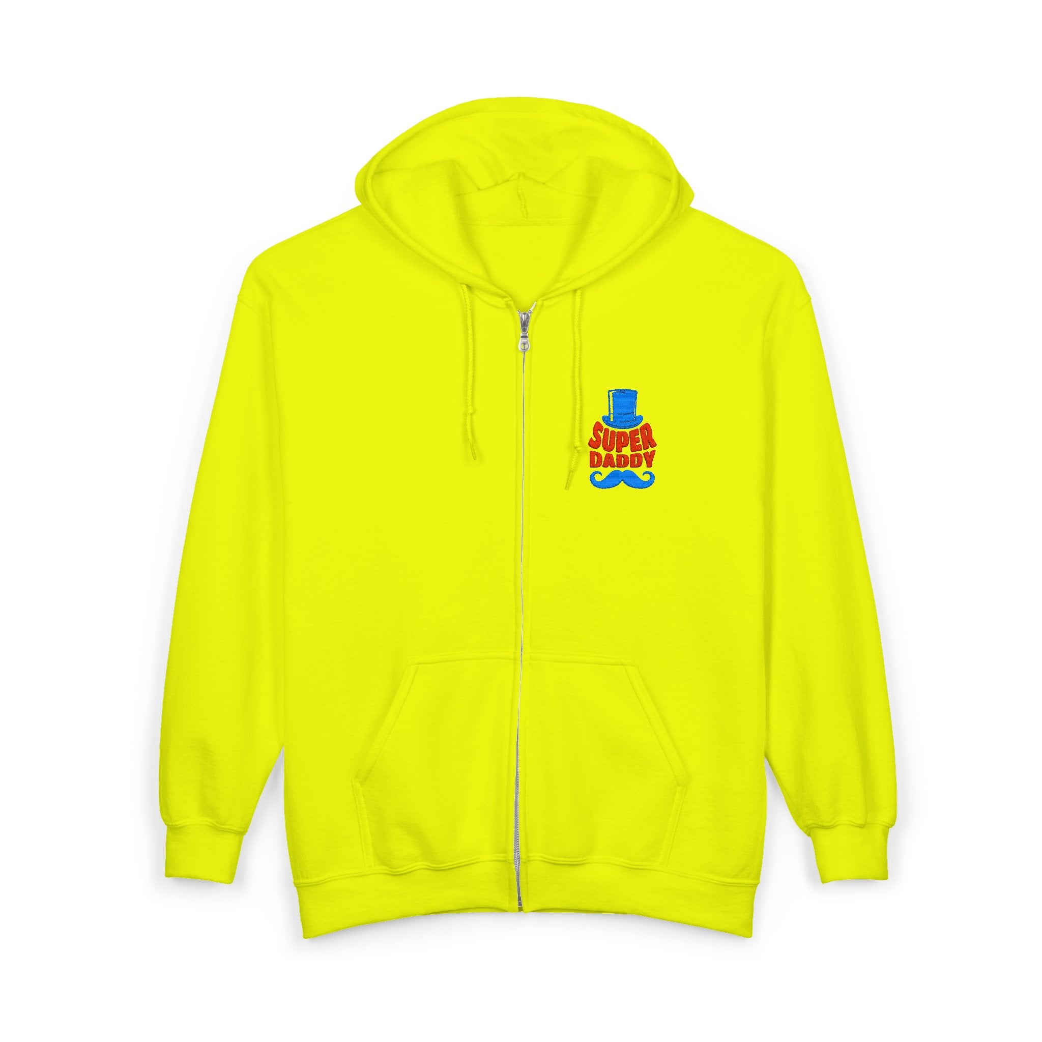 Gildan 18600 Unisex Full Zip Hoodie | Super Daddy Embroidery