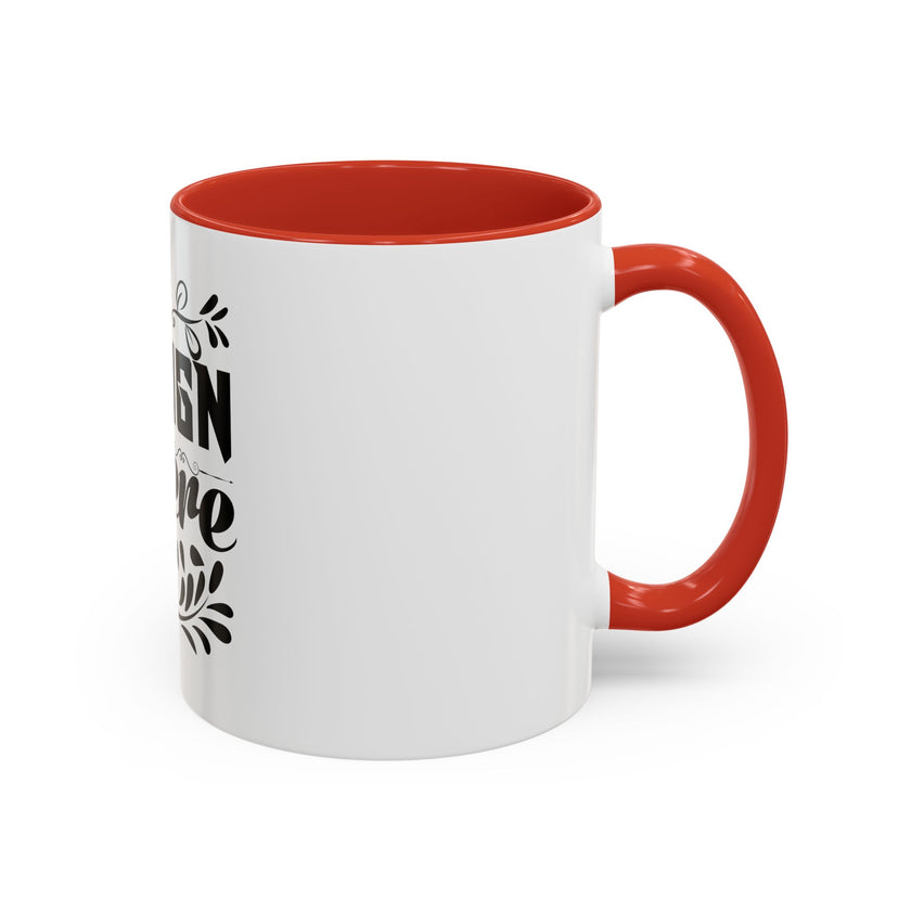 Customizable Accent Coffee Mug 11oz and 15oz Colored Interior Handle