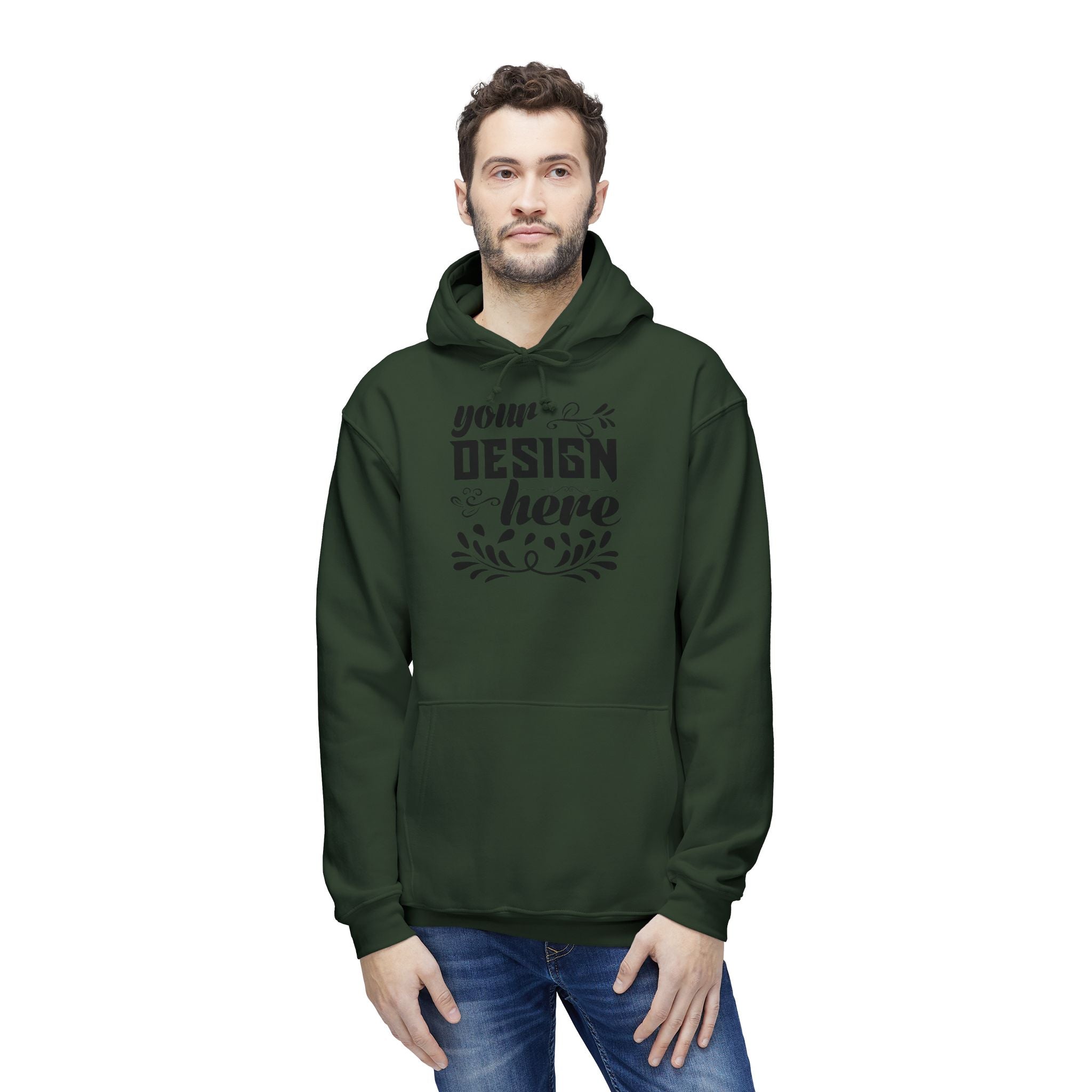 Customizable Bayside 960 Unisex Heavyweight Hooded Sweatshirt Made in US