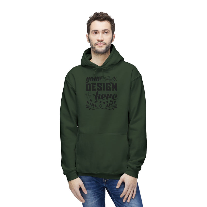Customizable Bayside 960 Unisex Heavyweight Hooded Sweatshirt Made in US
