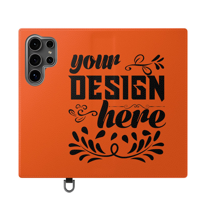 Customizable Flip Folio Phone Case With Card Slots Stand And Elastic Strap