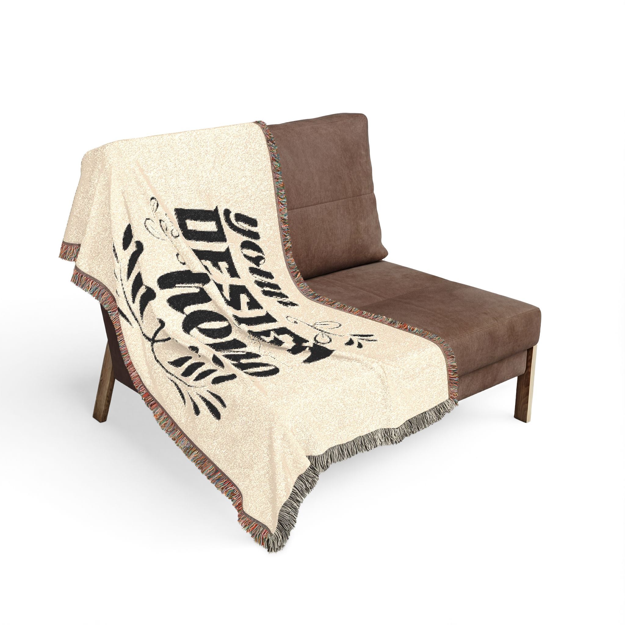 Customizable Woven Cotton Blanket Throw with Fringed Edges 3 Sizes