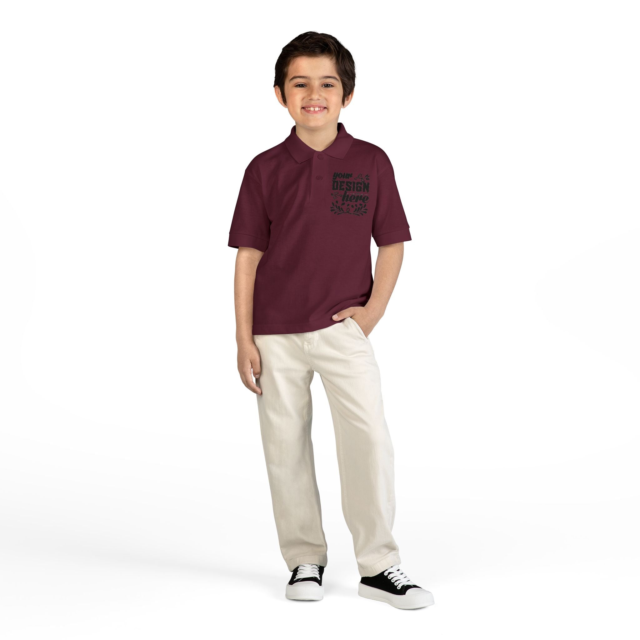 Customizable Gildan 8800B Youth DryBlend Jersey Polo Shirt