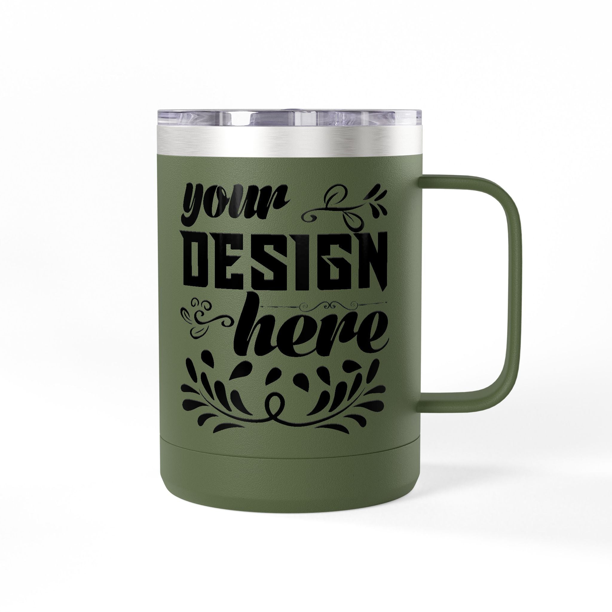 Customizable Polar Camel 15oz Stainless Steel Coffee Mug Tumbler Lid