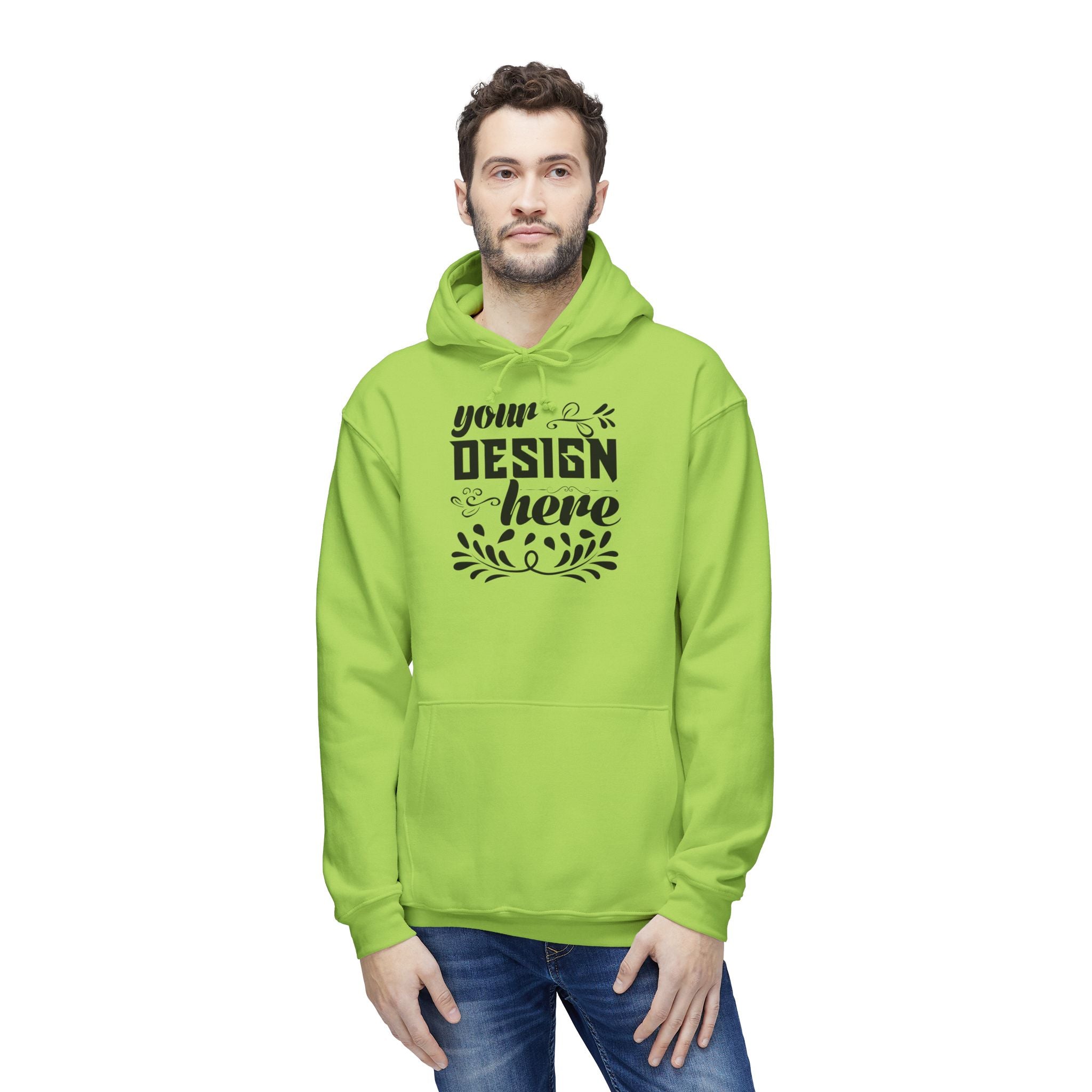 Customizable Bayside 960 Unisex Heavyweight Hooded Sweatshirt Made in US
