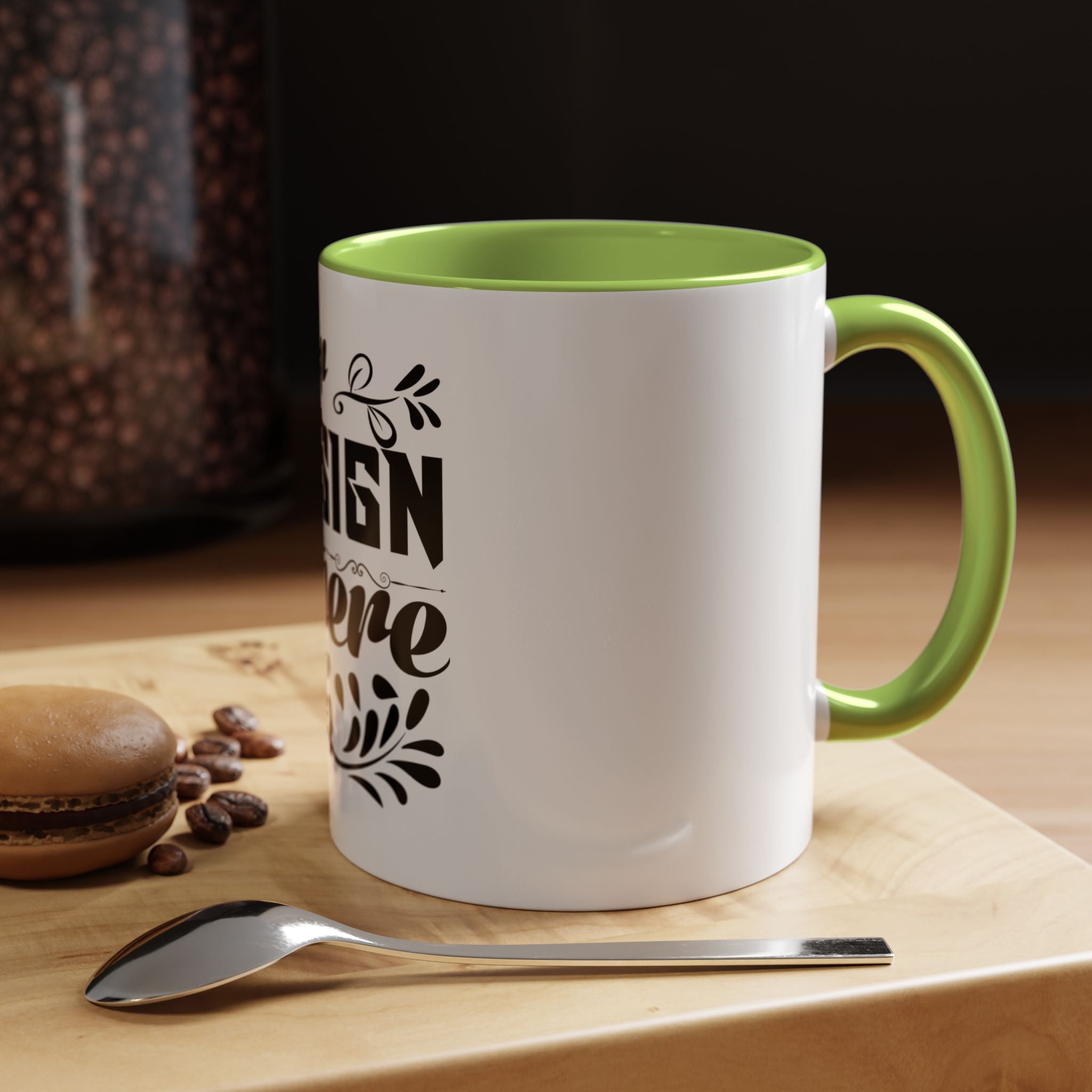 Customizable Accent Coffee Mug 11oz and 15oz Colored Interior Handle